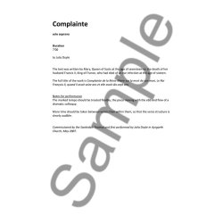 James Weeks: Complainte