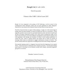 David Lancaster: Rough Cut