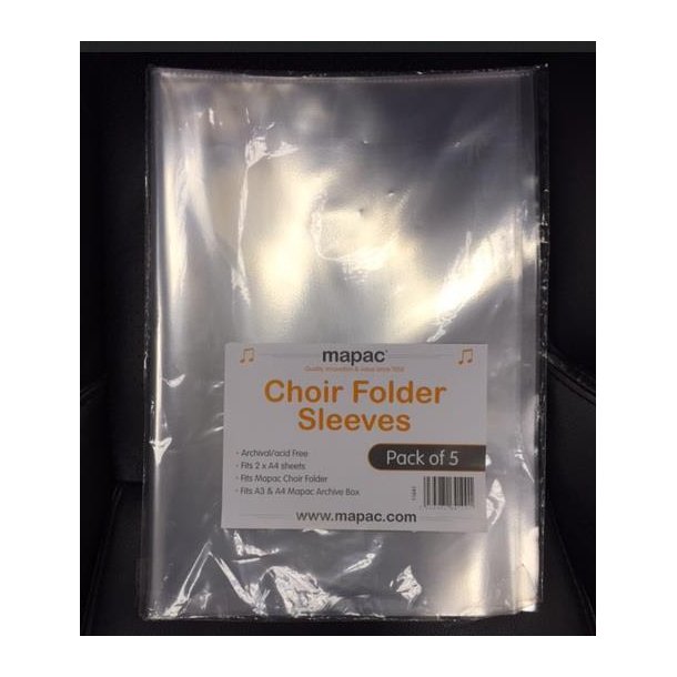 Mapac Choir Folder Sleeves For Single Sheets Pk 5