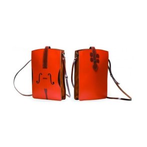 Italian Leather Shoulder Bag - Violin