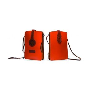 Italian Leather Shoulder Bag - Acoustic Guitar