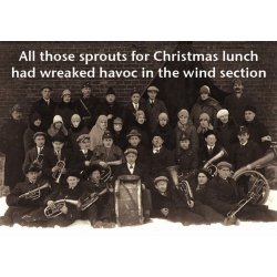 Music Christmas Card: All Those Sprouts Had Wreaked Havoc In The Wind Section