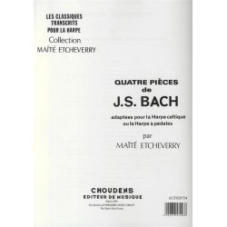J.S. Bach: Four Pieces Adapted For The Celtic Harp/Harp With Pedals