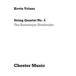 Kevin Volans: String Quartet No. 4 'The Ramanujan Notebooks' (Score)