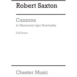 Robert Saxton: Canzona In Memoriam Igor Stravinsky (Full Score)