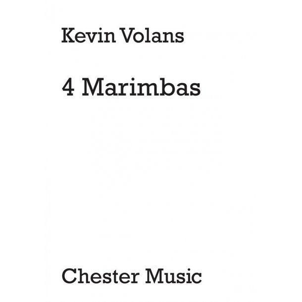 Kevin Volans: Four Marimbas (Score/Parts)
