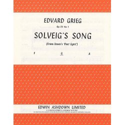 Edvard Grieg: Solveig's Song (Medium Voice)