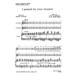 May H. Brahe: I Passed By Your Window (2pt/Piano)