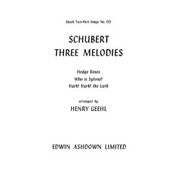 Geehl, H Schubert Three Melodies  2 Pt