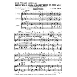 There Was A Maid, And She Went To The Mill 2 Part Piano