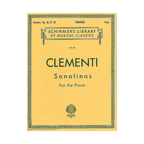 Muzio Clementi: Sonatinas For The Piano Op.36-38
