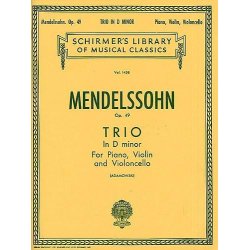 Felix Mendelssohn: Piano Trio No.1 In D Minor Op.49 (Score/Parts)