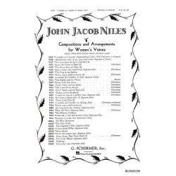 John Jacob Niles: I Wonder As I Wander (Mezzo/SA)