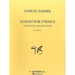 Samuel Barber: Adagio For Strings Arranged For Flute Quartet (Score And Parts)