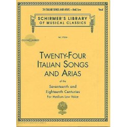 Twenty-Four Italian Songs And Arias Of The 17th And 18th Centuries - Medium Low Voice (Book/CD)