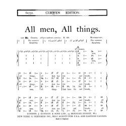Mendelssohn All Men, All Things Satb Tonic Solfa