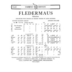 Strauss Fledermaus Satb Tonic Solfa