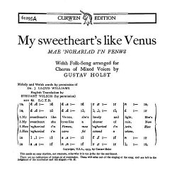 Holst, G My Sweetheart's Like Venus Satb/Tonic