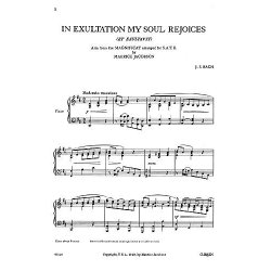 Bach, Js In Exultation My Soul Rejoices Satb/Piano