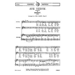 Mozart: Ave Verum (2 Part And Piano)