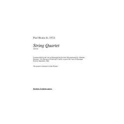 Paul Mealor: String Quartet