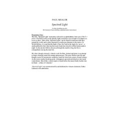 Paul Mealor: Spectred Light