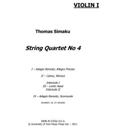 Thomas Simaku: String Quartet No. 4 - Parts