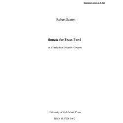 Saxton Robert Sonata For Brass Band On Prelude By Orlando Gibbons Pts
