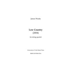 James Weeks: Low Country (Study Score)