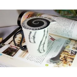 Mug And Lid (Vertical Music Staves)