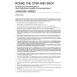 Jonathan Harvey: Round The Star And Back (Full Score)