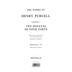 Henry Purcell: 10 Sonatas Of Four Parts For Cello (Sonatas I-IV)