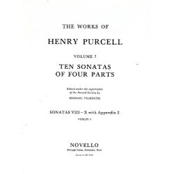 Purcell Society Volume 7 - 10 Sonatas Of Four Parts (Full Score)