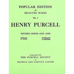 Henry Purcell: Fifteen Songs And Airs Set 1 (Contralto Or Baritone)