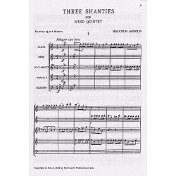 Malcolm Arnold: Three Shanties For Wind Quintet Op.4 (Full Score)