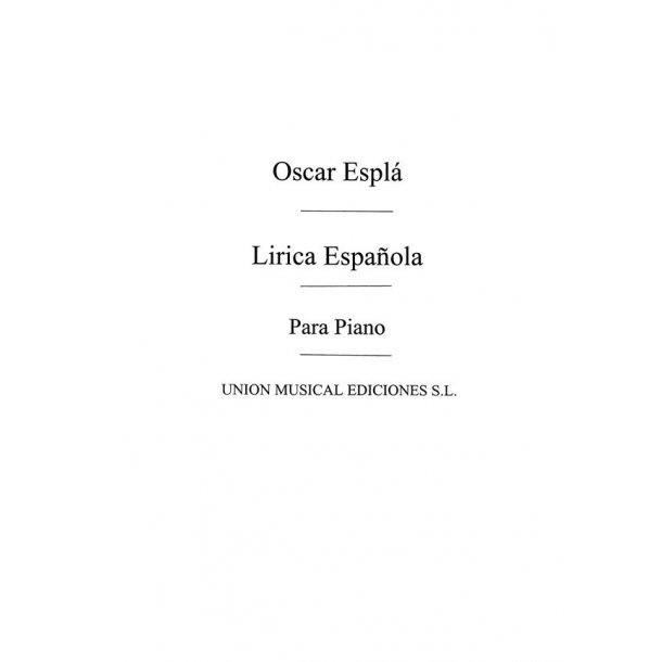 Espla: Lirica Espanola Vol.1 Bocetos Levantinos for Piano