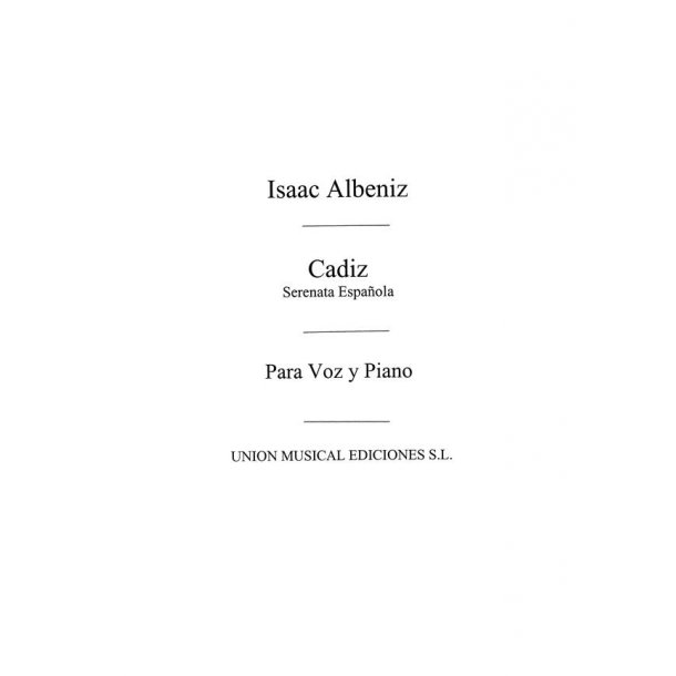 Albeniz: Cadiz from Suite Espanola (GarciaNavas) for Voice and Piano