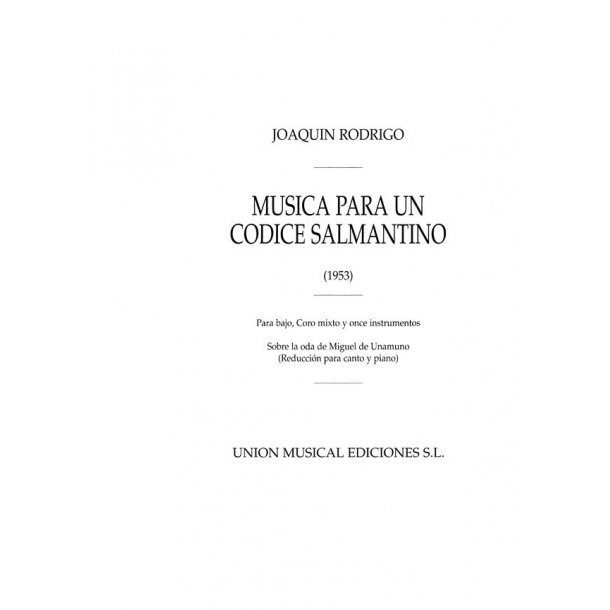 Musica Para Un Codice Salmantino (SATB/Piano)