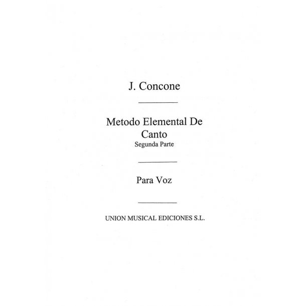 Concone: Metodo De Canto Volume 2 Voice