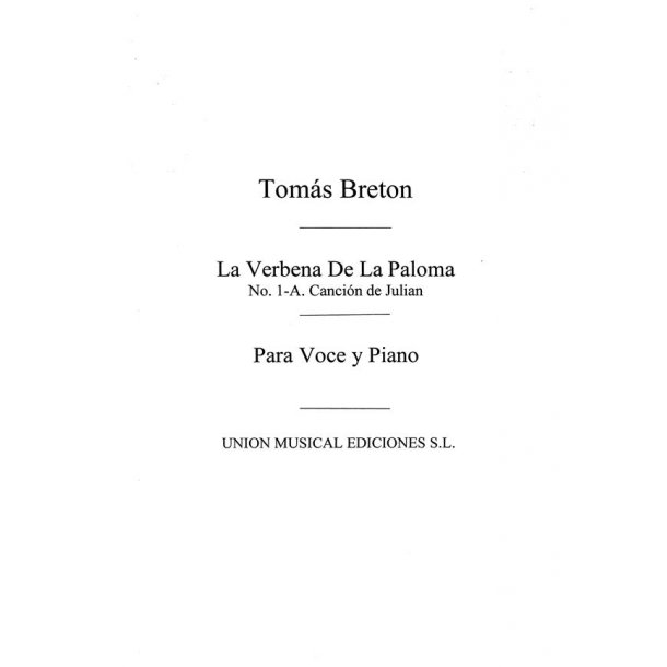 Breton Cancion De Julian No.1a (From La Verbena De La Paloma) Vce/Pf