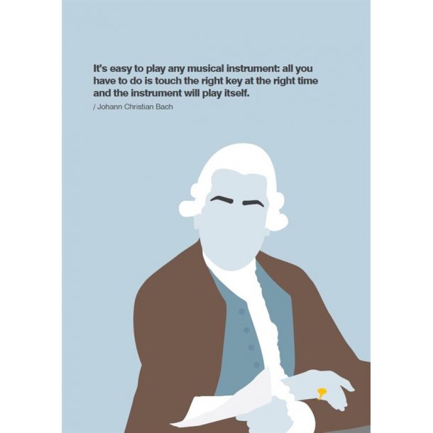 J S Bach Portrait Greetings Card