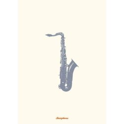 Vintage: Saxophone - Greeting Card