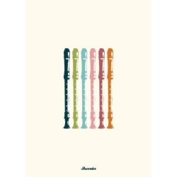 Vintage: Recorder - Greeting Card