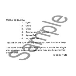 Kenneth Leighton: Missa De Gloria Op. 82 for Organ
