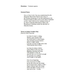 Richard Rodney Bennett: Verses On St. Cecilia's Day