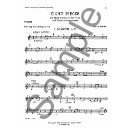 Stone: Eight Pieces In 3rd Position (Violin Part)