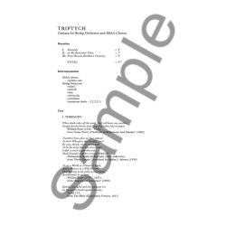 Tarik O'Regan: Triptych - SSAA/String Orchestra (Full Score)