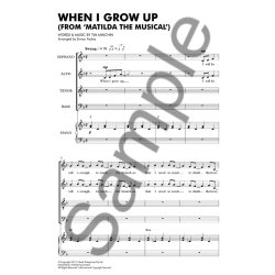 Tim Minchin: When I Grow Up (Matilda The Musical) - SATB/Piano