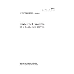G.F. Handel (Ed. Donald Burrows) &ndash; L&rsquo;Allegro, Il Penseroso Ed Il Moderato (For Soloists, SATB Choir and Orchestra)  Set Of Parts