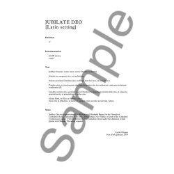 Tarik O'Regan: Jubilate Deo (Latin) - SATB/Organ